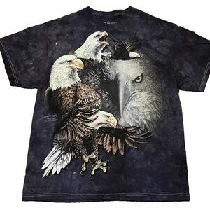 Bald Eagle Tie Dye T-Shirt XL Black/Gray 100% Cotton – 3D Tees